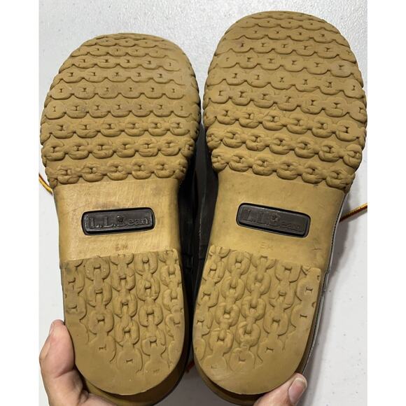 Vintage L. L. Bean Mens Sz 7 Duck Boots Maine Hunting Shoe Leather Rubber Brown - Picture 5 of 6